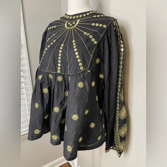 NWOT Farm Rio Sun Embroidered Blouse - Picture 8 of 12